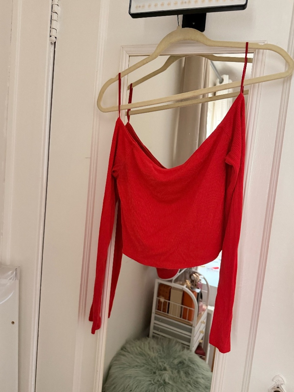 Garage Off the Shoulder Red Top